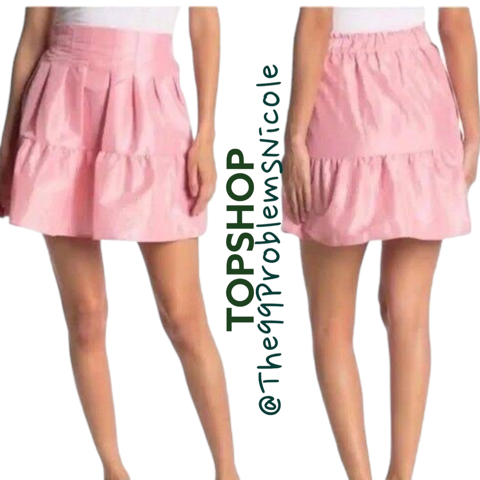 Topshop Pink Tiered Aline Skirt
